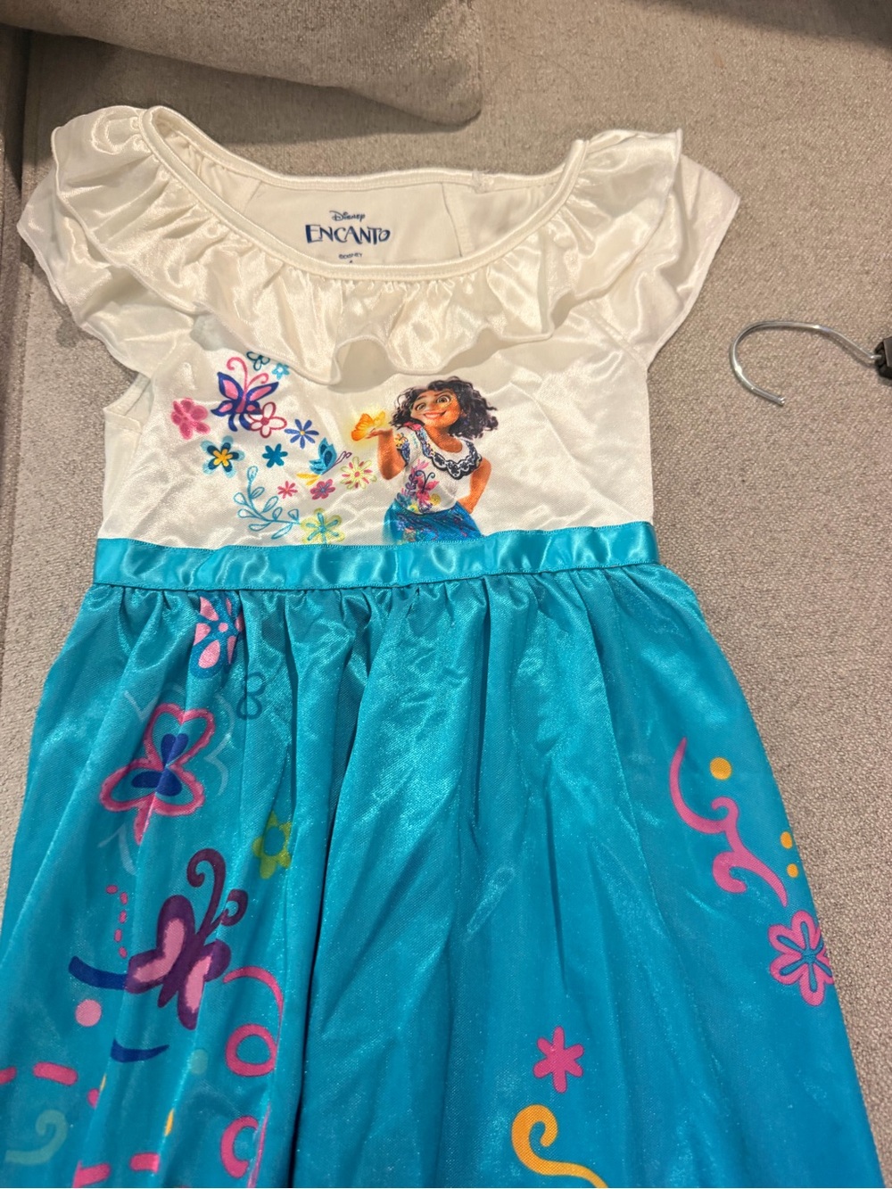Disney Encanto White & Turquoise Mirabel Costume Dress